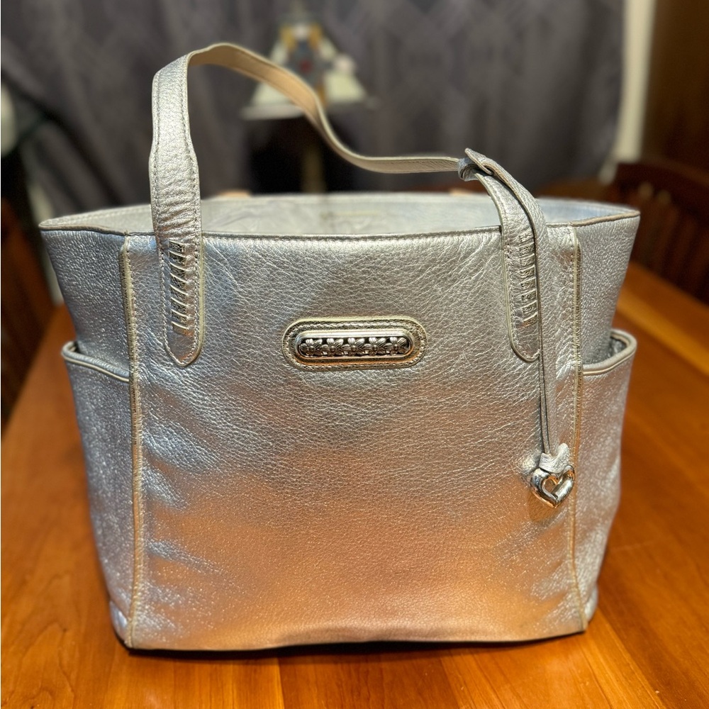 Brighton Silver leather handbag tote